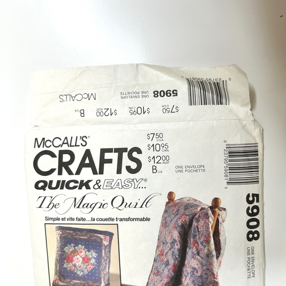 McCalls 5908 The Magic Quilt Sewing Pattern Vintage 1992 Pillow Quilt Combo - Picture 3 of 3